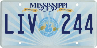 MS license plate LIV244