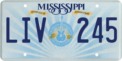 MS license plate LIV245