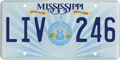 MS license plate LIV246