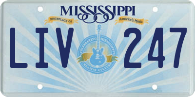 MS license plate LIV247