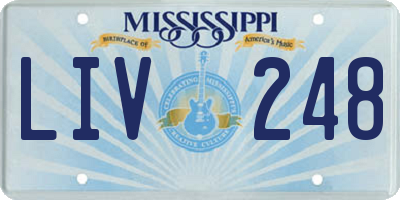 MS license plate LIV248