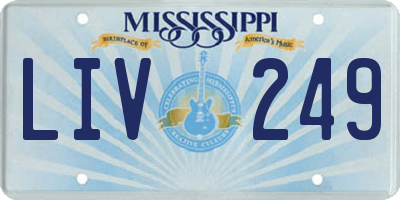 MS license plate LIV249