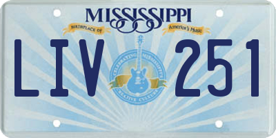 MS license plate LIV251
