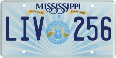 MS license plate LIV256