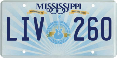 MS license plate LIV260