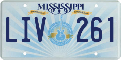 MS license plate LIV261