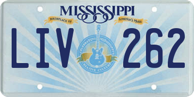 MS license plate LIV262