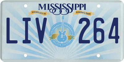 MS license plate LIV264