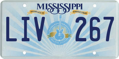 MS license plate LIV267