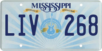 MS license plate LIV268