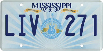MS license plate LIV271