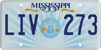 MS license plate LIV273