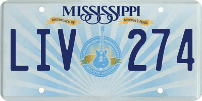 MS license plate LIV274