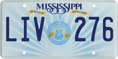 MS license plate LIV276