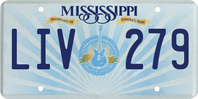 MS license plate LIV279