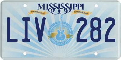 MS license plate LIV282