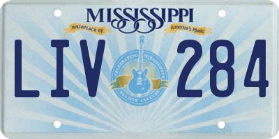 MS license plate LIV284