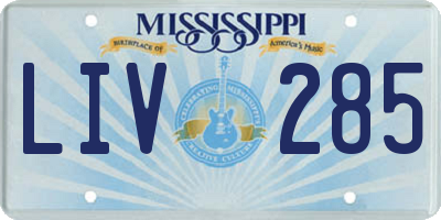 MS license plate LIV285