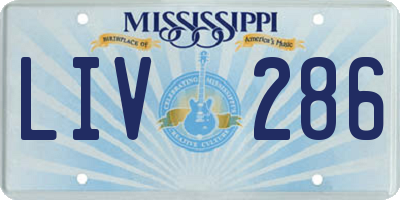 MS license plate LIV286