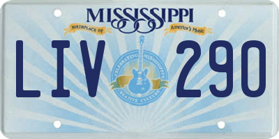 MS license plate LIV290