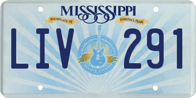 MS license plate LIV291