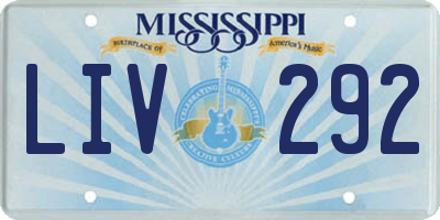 MS license plate LIV292