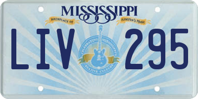 MS license plate LIV295