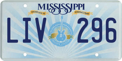 MS license plate LIV296