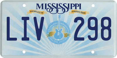 MS license plate LIV298