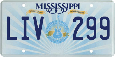 MS license plate LIV299