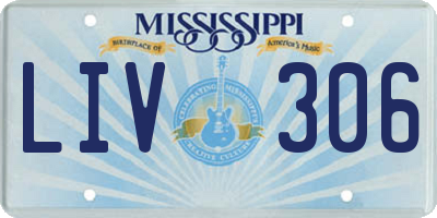 MS license plate LIV306