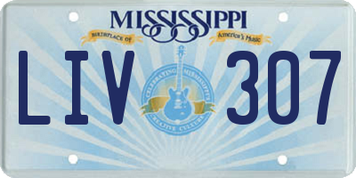 MS license plate LIV307