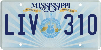 MS license plate LIV310