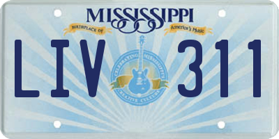 MS license plate LIV311