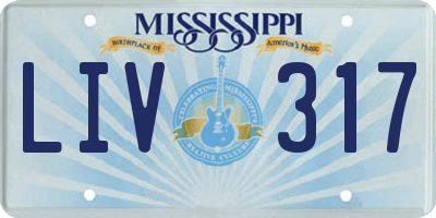 MS license plate LIV317