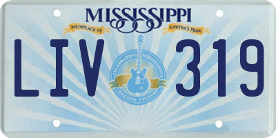 MS license plate LIV319