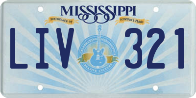 MS license plate LIV321