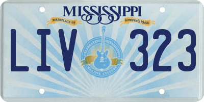MS license plate LIV323