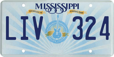 MS license plate LIV324