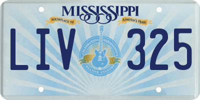 MS license plate LIV325