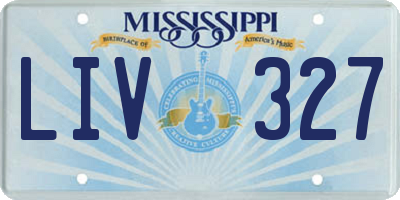 MS license plate LIV327