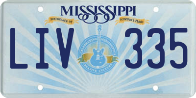 MS license plate LIV335