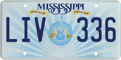 MS license plate LIV336