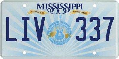 MS license plate LIV337