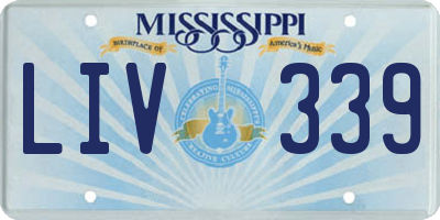MS license plate LIV339