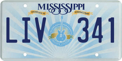 MS license plate LIV341