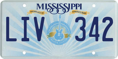 MS license plate LIV342