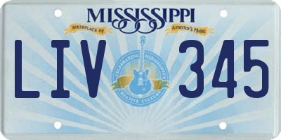 MS license plate LIV345