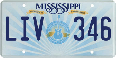 MS license plate LIV346