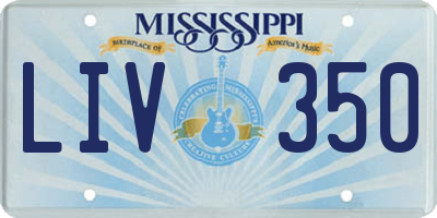 MS license plate LIV350